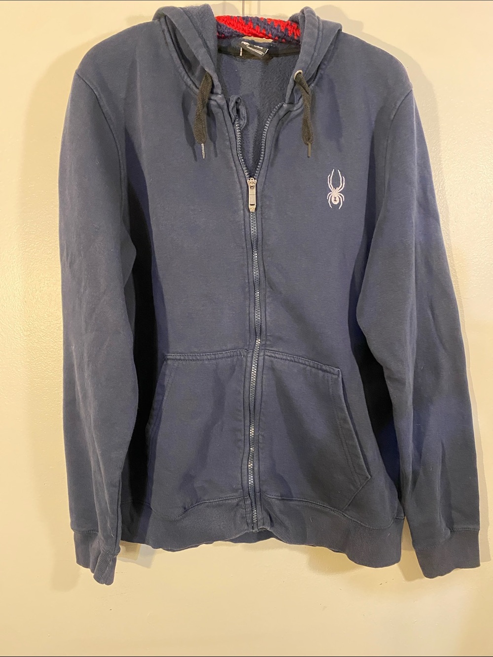Spyder Men's Navy Zip-Up Hoodie with Spider Logo